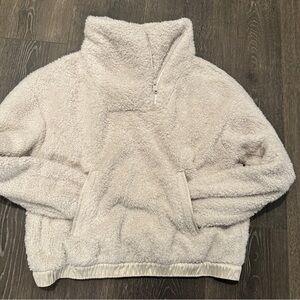 Athleta Cream Fleece Turtleneck Fleece Sweater-Small